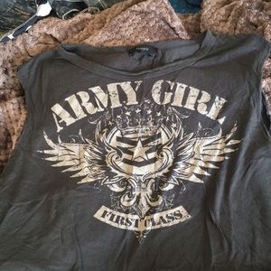 Army girl cropped tank